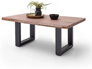 CARTAGENA dohányzó asztal akácfa 110x70cm - U alakú antracit szürke lábbal - Dió