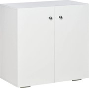 HOMCOM Modern Stílusú Nappali Tálaló 2 Ajtóval és 2 Polccal 70x39x70 cm Fehér | Aosom