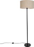 Modern állólámpa fekete bézs buklé árnyékolóval 50 cm - Simplo