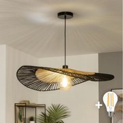 Brilagi - LED függeszték kábellel CERIA BOHO 1xE27/40W/230V Ø 50 cm fekete/barna