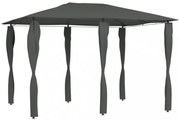 antracitszürke pavilon oszlop takarókkal 3 x 4 x 2,6 m 160 g/m²