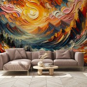 Fotótapéta - Napfényben fürdő hegyek (147x102 cm)