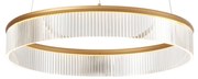 Modern függőlámpa sárgaréz 59cm LED-del, 3 lépésben dimmelhető - Anello csillár