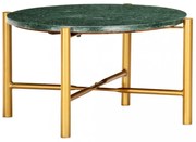 vidaXL zöld márvány textúrájú valódi kő dohányzóasztal 60 x 60 x 35 cm