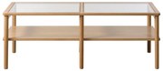 Natúr színű üveg dohányzóasztal 60x120 cm Elba – Unique Furniture