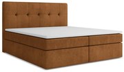 Terrakotta színű ágyneműtartós boxspring ágy 180x200 cm Palta – Makamii