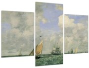 Kép - Eugène Boudin, Ships and Sailing Boats Leaving Le Havre, reprodukciók (90x60 cm)