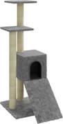 vidaXL világosszürke macskabútor szizál kaparófákkal 92 cm