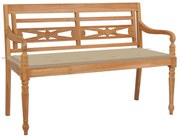 tömör tíkfa Batavia pad bézs párnával 120 cm