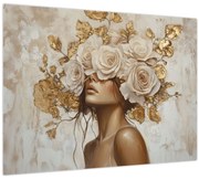 Kép - Lány rózsákkal (70x50 cm)