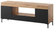 Tv szekrény/asztal Giuseppo (világítással) (lancester tölgy + fekete). Akció -15%. 1098646