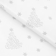 Goldea karácsonyi teflon szövet terítőknek - ezüstszínű karácsonyfák és csillagok 160 cm