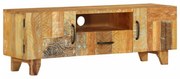 tömör újrahasznosított faragott fa TV-szekrény 120x30x40 cm