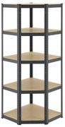 Juskys Sarokpolcos Basic 180x70x40 cm - szürke