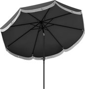 Outsunny 269 cm-es Napernyő, UV 30+ Oktogonalis Erkély Napernyő Tengerparti Napernyő Szélálló Piac Napernyő Forgó Napernyő Napvédő a Tengerpartra, Erk