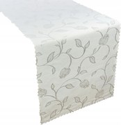 Futó Szalvéta Foltálló Fehér Virágok Rózsa Tulipán 40x80 cm