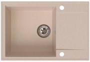 SINK Quality Quality Sink55 gránit mosogató, 680x460x215 mm + króm szifon, bézs, SKQ-SINK.P.1KDO.X