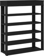 vidaXL fekete szerelt fa cipőtartó 80x30x98 cm