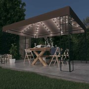 tópszínű pavilon LED fényfüzérrel 4 x 3 m