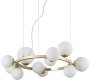 Ideal Lux - LED Csillár zsinóron PERLAGE 11xG9/3W/230V átm. 73 cm arany/fehér