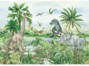 Gyerek fotótapéta Colourful Dino 252 x 182 cm, 4részes