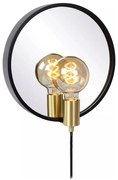 Lucide 36213/31/30 - Fali lámpa tükörrel REFLEX 1xE27/25W/230V fekete
