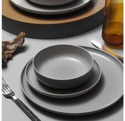 8 részes szürke/porcelán étkészlet