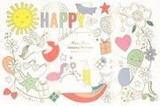 Papír tányéralátét szett 8 db-os 28x42.5 cm Happy Icons – Meri Meri
