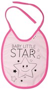 baby nellys nagy baby little star vízhatlan előke, 24 x 23 cm - rózsaszín