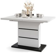 Kinyitható PAOLO étkezőasztal fehér/fekete