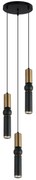 ITALUX PND-14290-3-BRO-BK - Csillár zsinóron ISIDORA 3xGU10/25W/230V fekete/bronz