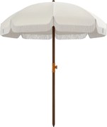 Outsunny Strandernyő Bőrönddel Ø190x210 cm Teraszi Napernyő 8 Rúddal, Kézi Nyitás, UV Ellenálló, Vízálló | Aosom