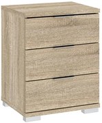 Háromfiókos Kis Szekrény Sonoma Tölgy Színben. PRAGA 42x46x61 cm.