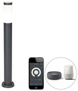 Okos kültéri lámpaoszlop antracit 80 cm Wifi-vel P45 - Rox