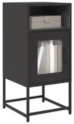 fekete hidegen hengerelt acél éjjeliszekrény 36x39x78 cm