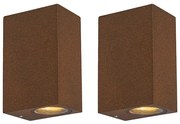 2 db-os ipari fali lámpa készlet rozsdabarna 2 lámpás IP44 - Baleno