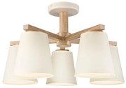 Felületre szerelhető csillár ELLIE 5xE27/15W/230V krémes/tölgy