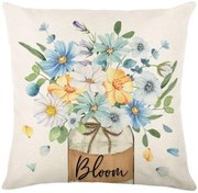 Vászon párnahuzat BLOOM 45x45 cm, krém színű