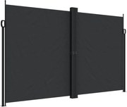 vidaXL fekete behúzható oldalsó napellenző 200 x 600 cm