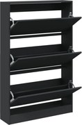 vidaXL fekete szerelt fa cipőszekrény 80 x 21 x 125,5 cm