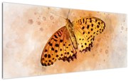 Kép - narancssárga pillangó, akvarell (120x50 cm)