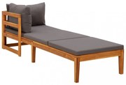 sötétszürke tömör akácfa napozóágy 1 karfával