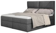 Franciaágy Boxspring 160 cm Amebra (világosszürke) (matracokkal és tárolóval). Akció -17%. 1025389