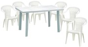 Girona 6 személyes kerti bútorszett Flen székekkel - Fehér SX