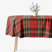 Goldea ovális pamut terítő - piros kockás 120 x 160 cm