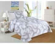 Fehér-szürke steppelt ágytakaró és párnahuzat szett 140x220 cm Circulo – My House