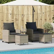 4 részes világosszürke polyrattan kerti ülőgarnitúra párnákkal
