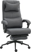 Vinsetto Ergonomikus és Párnázott Irodai Szék Állítható Magassággal, Tanulmányi Szék Karfákkal, Fejtámlával, Lábpihenővel és 5 Kerekekkel, 66x69x115-1