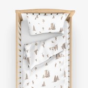 Goldea karácsonyi gyermek pamut ágyneműhuzat kiságyba - hegyvidéki táj 90 x 120 és 40 x 60 cm