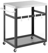 2 szintes rozsdamentes acél grillkocsi